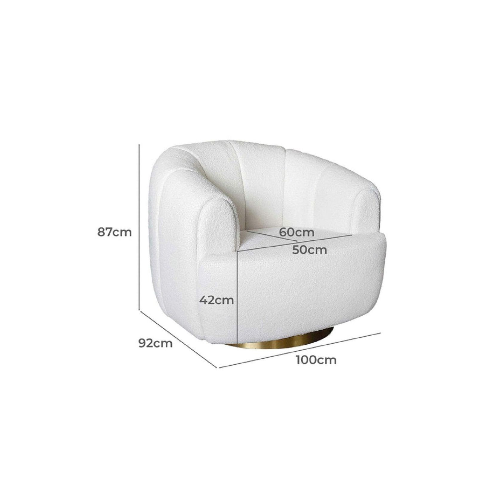 Luxury Occasional Swivel Boucle Armchair - Maguire gallery detail image