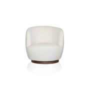 Mid Century Linen Swivel Chair gallery detail image