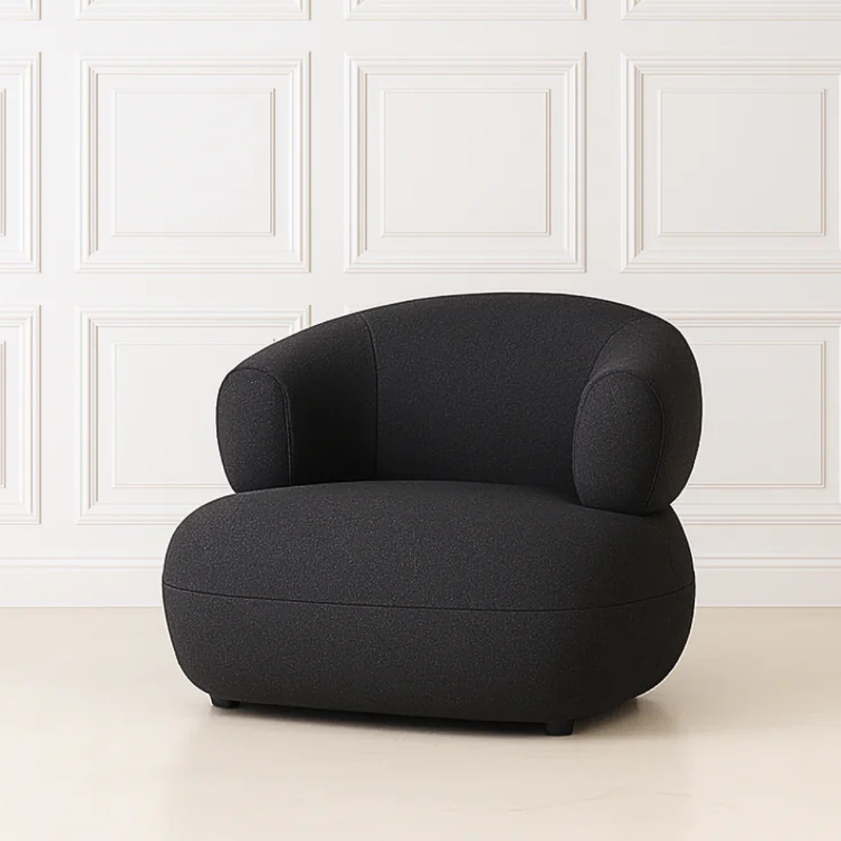 Boucle Bubble Chair- Charcoal gallery detail image