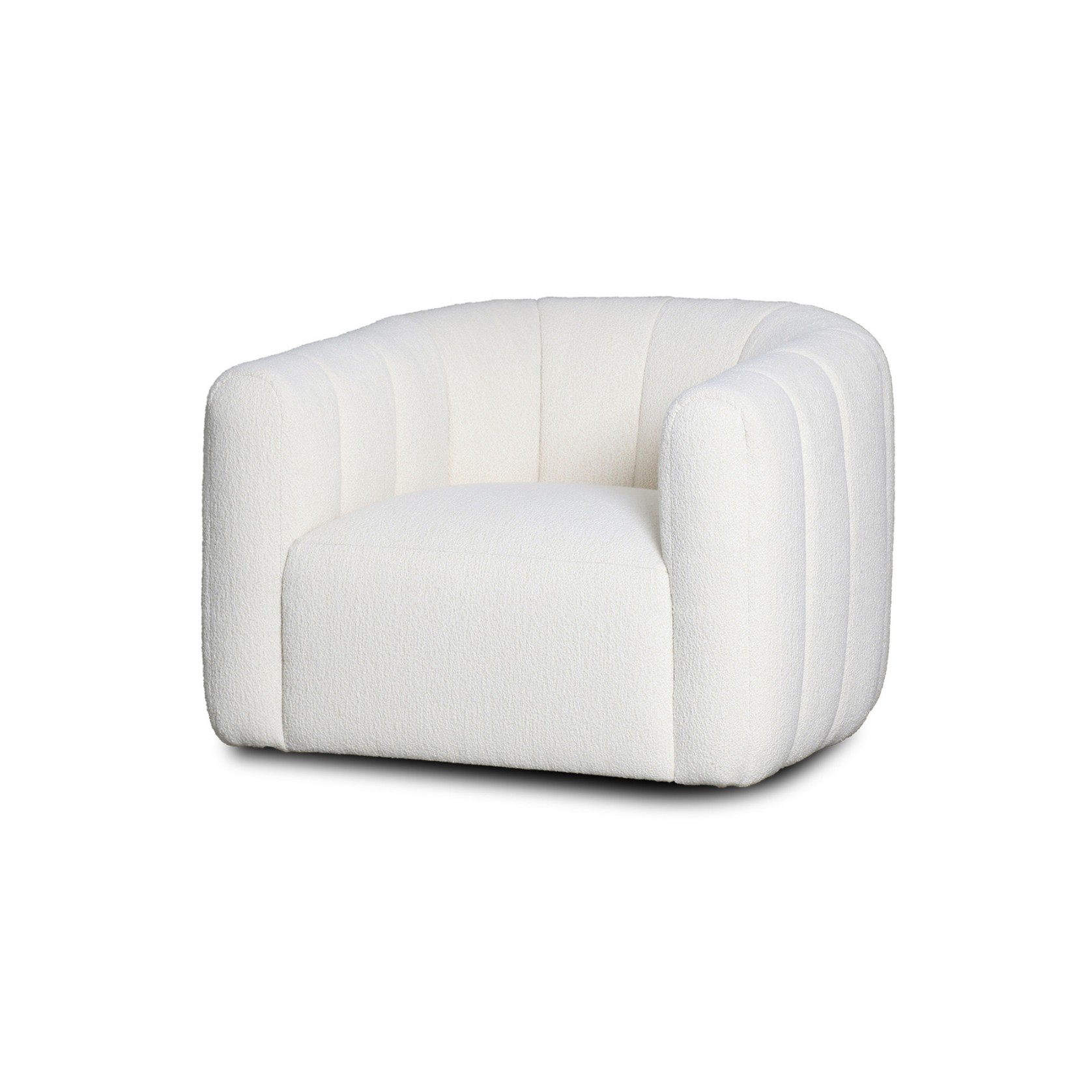 Channelled Boucle Swivel Armchair gallery detail image