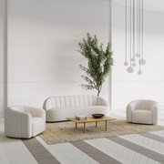 Channelled Boucle Swivel Armchair gallery detail image