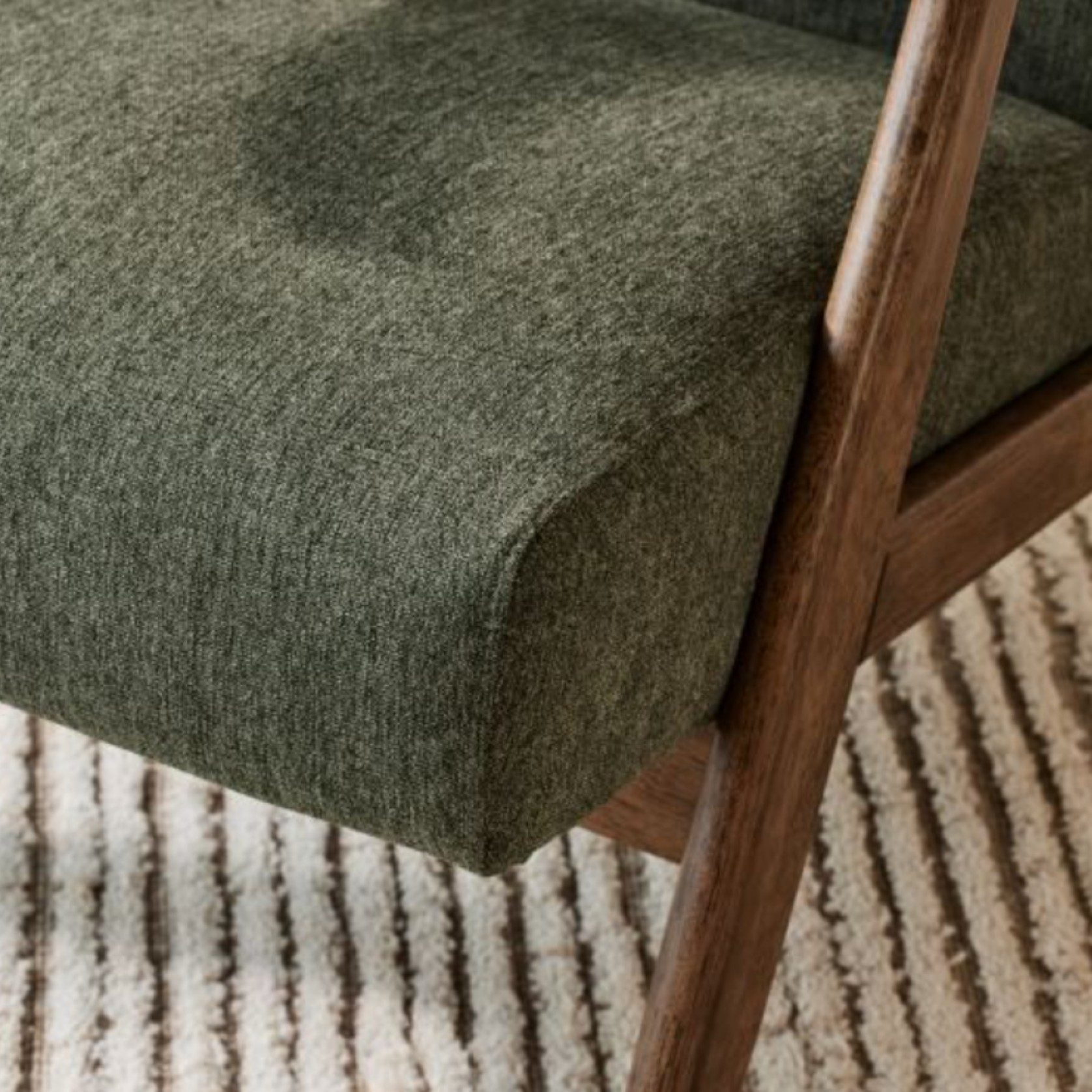 Webster Green Occasional Chair | Rustic Walnut gallery detail image