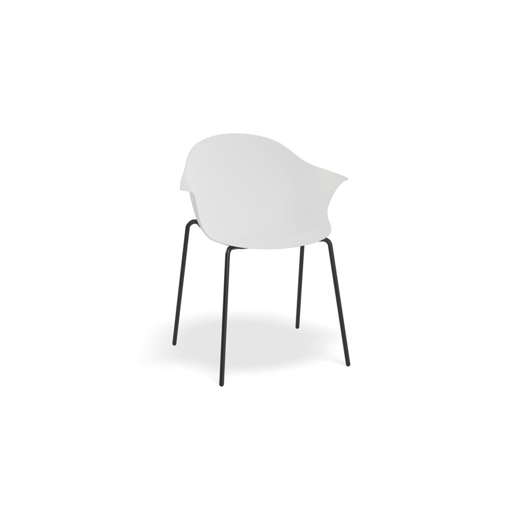 Pebble Armchair White with Shell Seat - Natural Beechwood Base gallery detail image