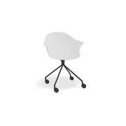 Pebble Armchair White with Shell Seat - Sled Base with White Legs gallery detail image