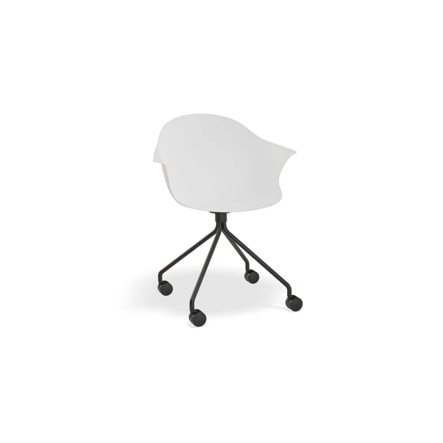 Pebble Armchair White with Shell Seat - 4 Post Base with Black Legs gallery detail image