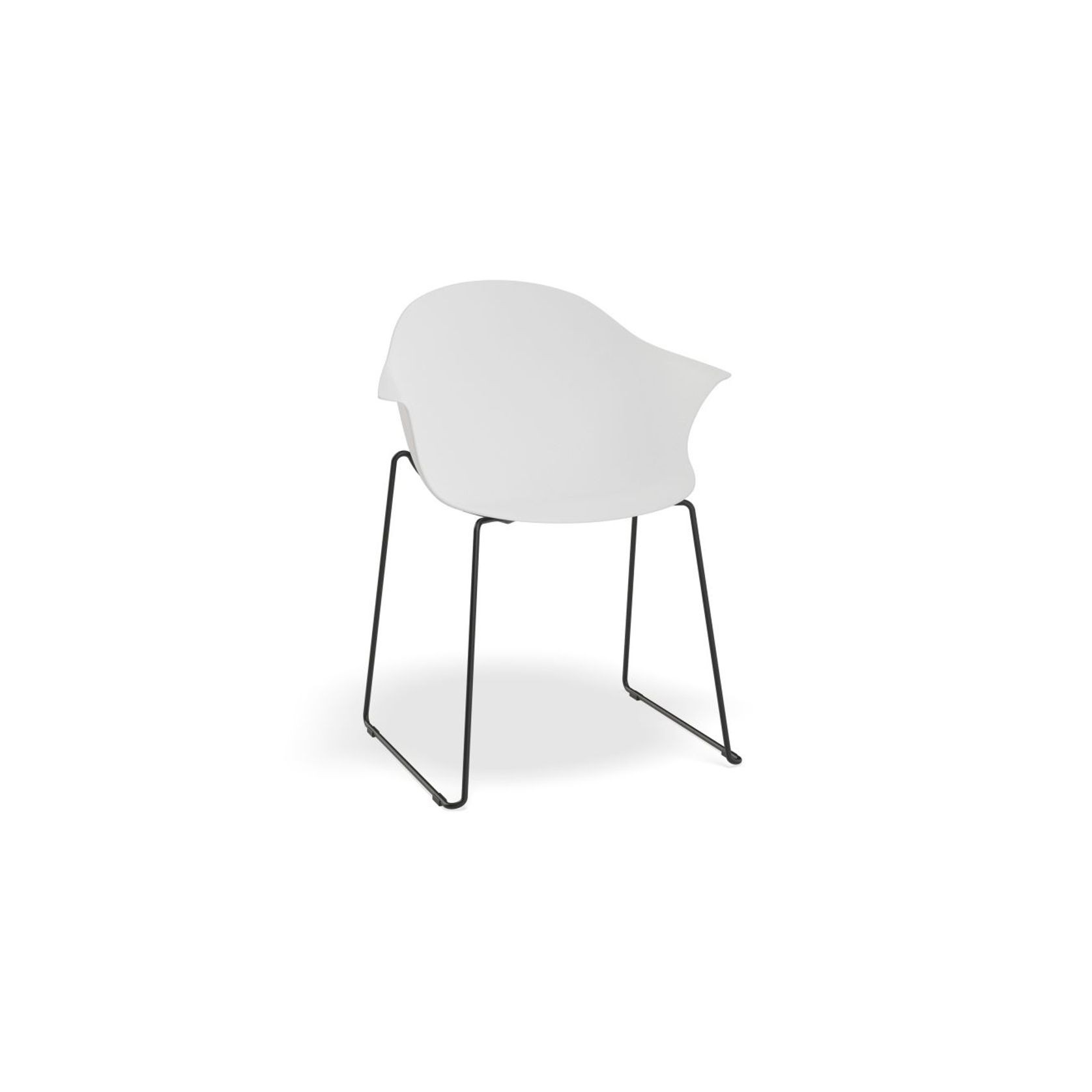 Pebble Armchair White with Shell Seat - 4 Post Base with White Legs gallery detail image