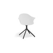 Pebble Armchair White with Shell Seat - Pyramid Fixed Base gallery detail image