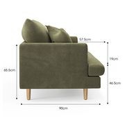 Byron 3 Seater Fabric Sofa | Feather Filled | Wattle Green gallery detail image