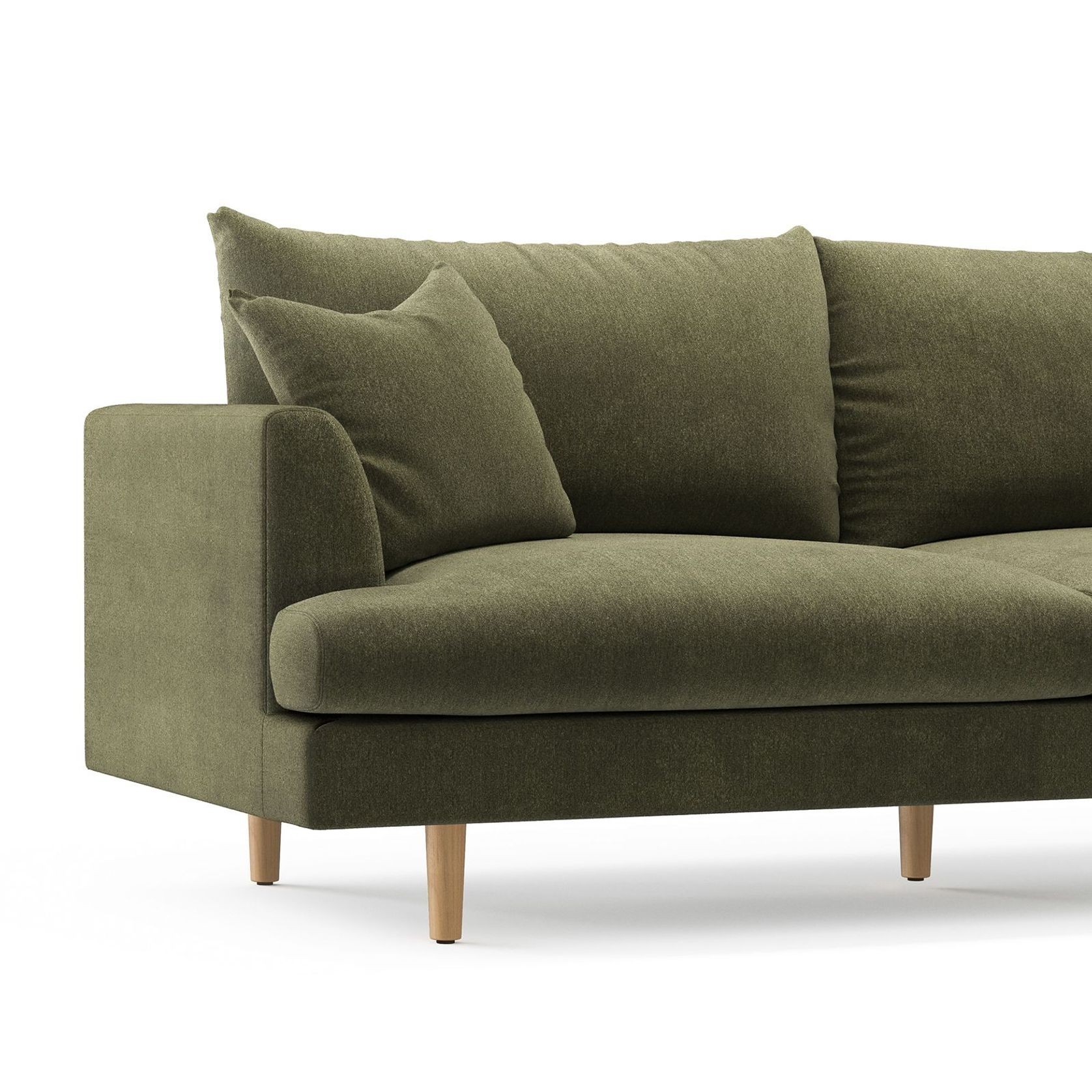 Byron 3 Seater Fabric Sofa | Feather Filled | Wattle Green gallery detail image