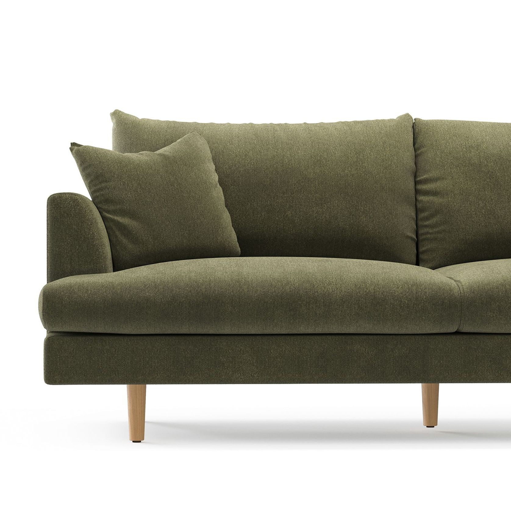 Byron 3 Seater Fabric Sofa | Feather Filled | Wattle Green gallery detail image