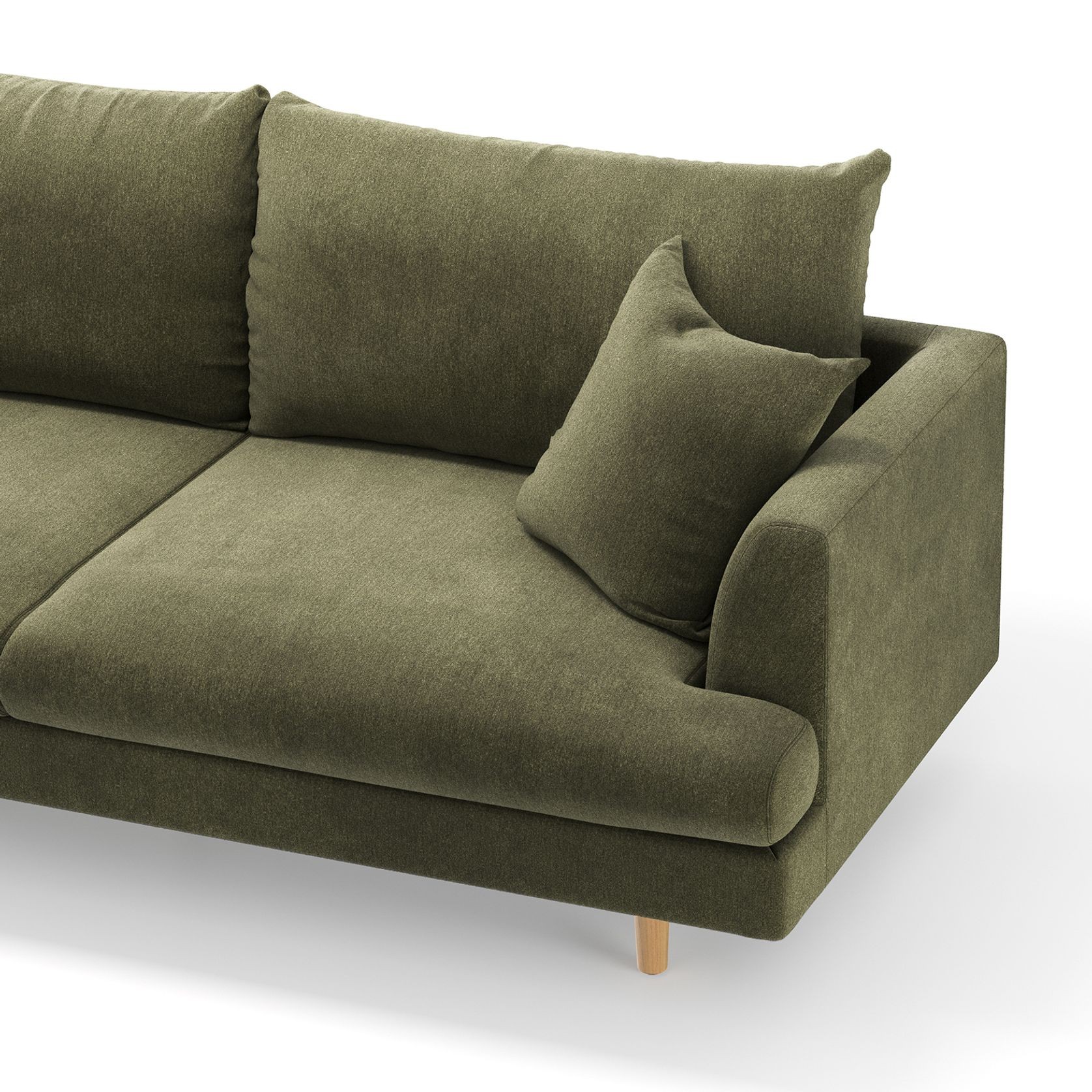 Byron 3 Seater Fabric Sofa | Feather Filled | Wattle Green gallery detail image