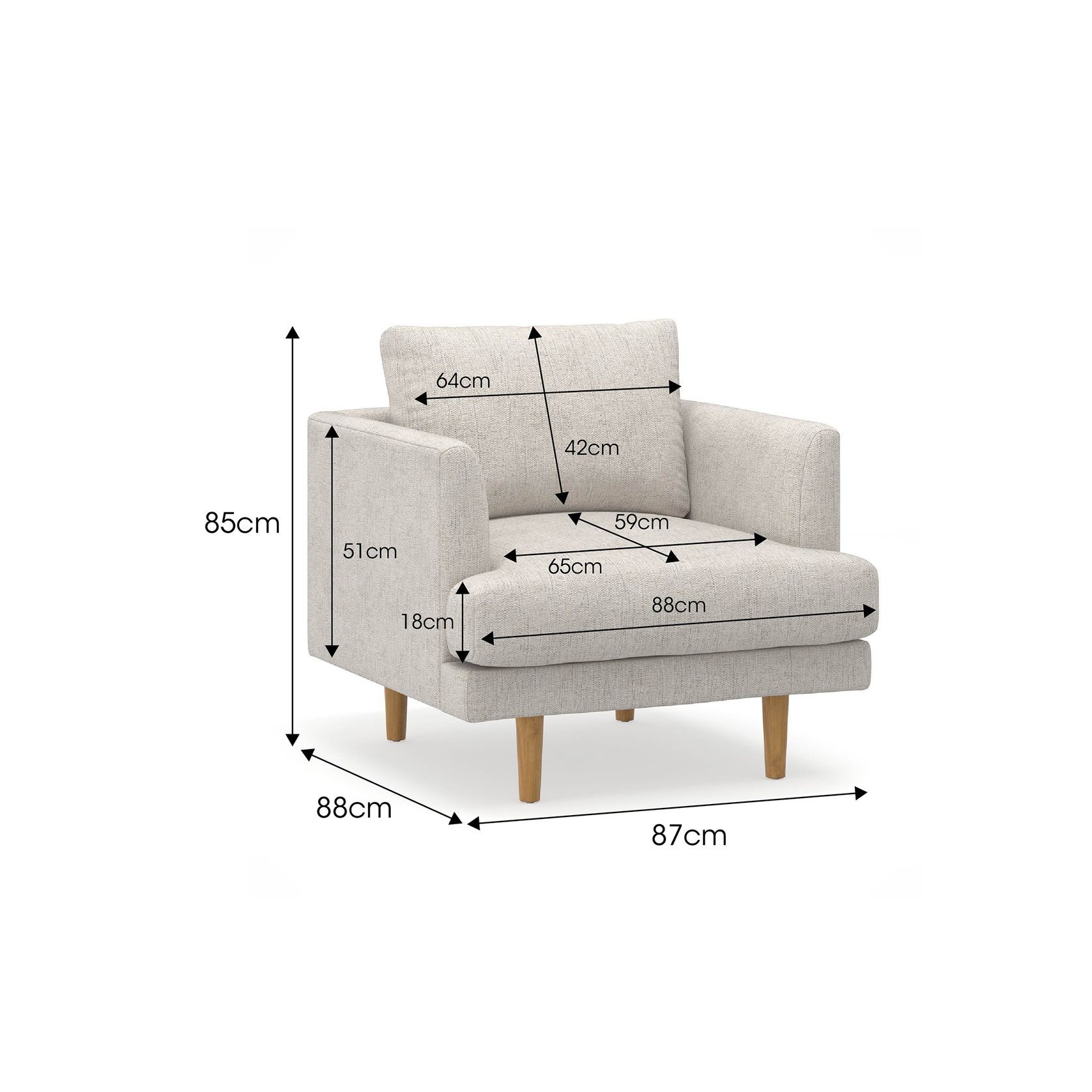 Jaspa Sofa Armchair | Biscuit Linen gallery detail image