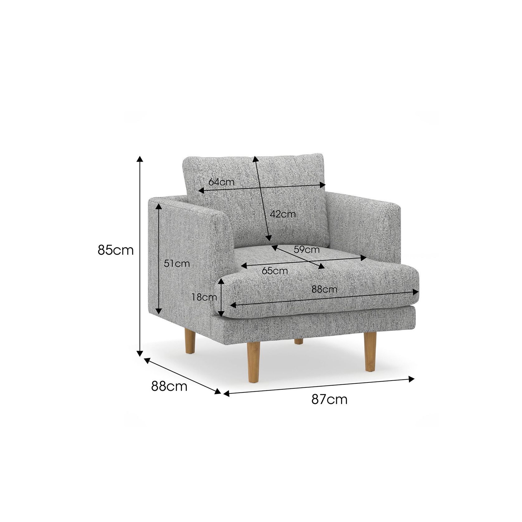 Jaspa Sofa Armchair | Granite Grey gallery detail image