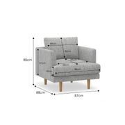 Jaspa Sofa Armchair | Granite Grey gallery detail image