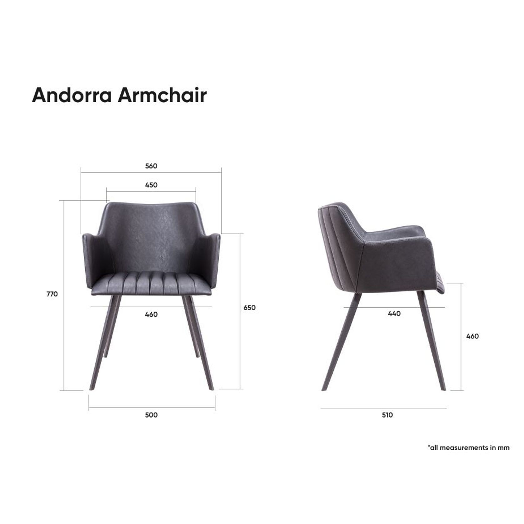 Andorra Arm Chair Vintage Tan Seat gallery detail image