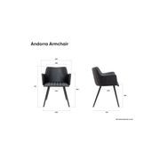 Andorra Arm Chair Vintage Black Seat gallery detail image