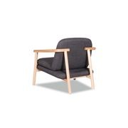 Bene Lounge Chair  - Charcoal Fabric gallery detail image