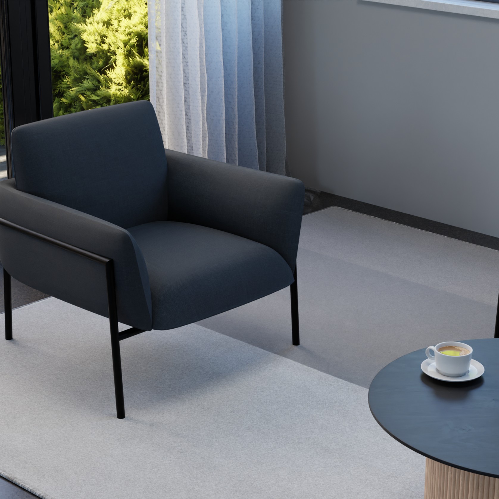 Charlie Single Seater Lounge Chair Midnight Blue gallery detail image