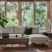 Paris Modular Sofa Series | L-Shape Sofa with Right Chaise | Beige Fabric gallery detail image