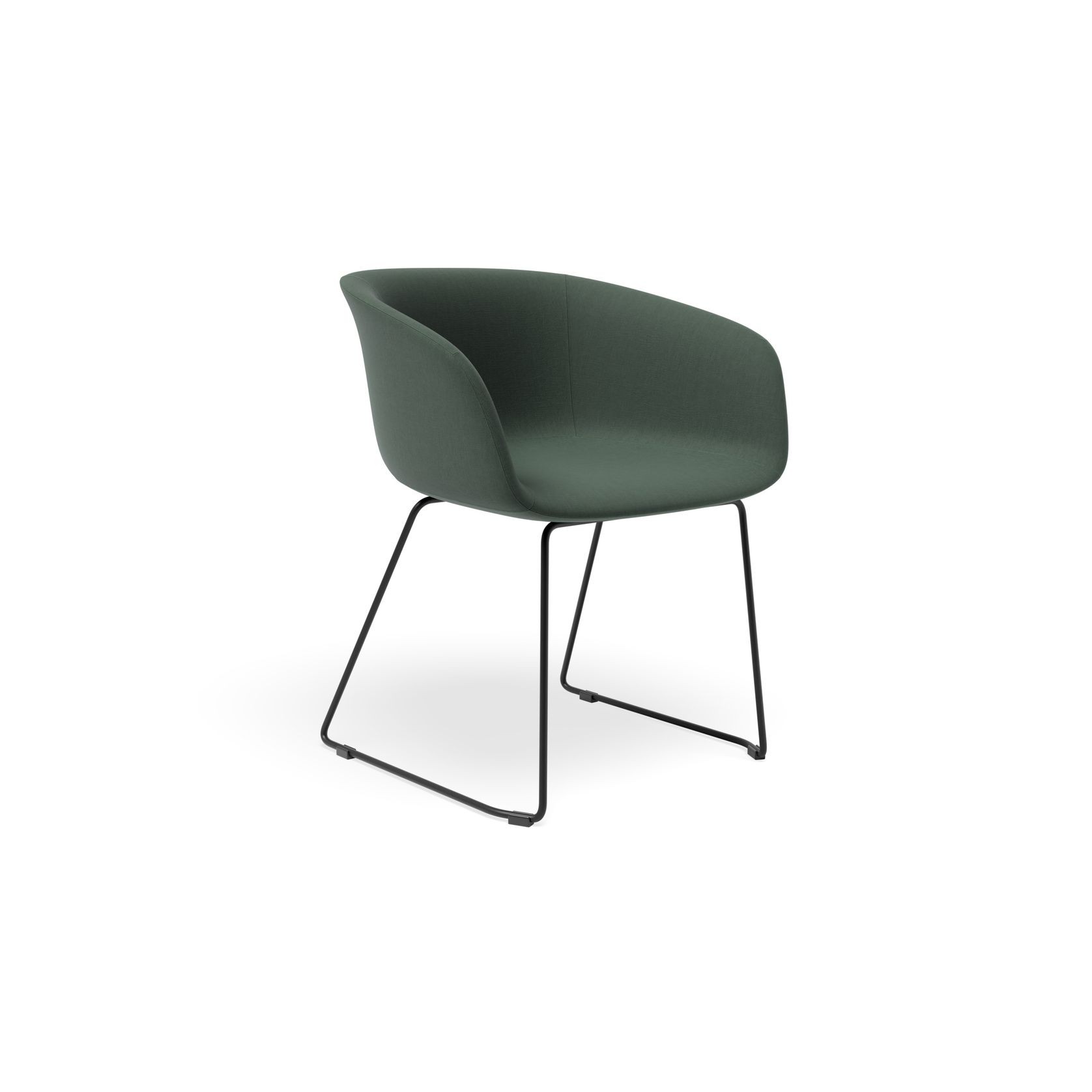 Lonsdale Arm Chair -  Black Sled - Green Fabric gallery detail image