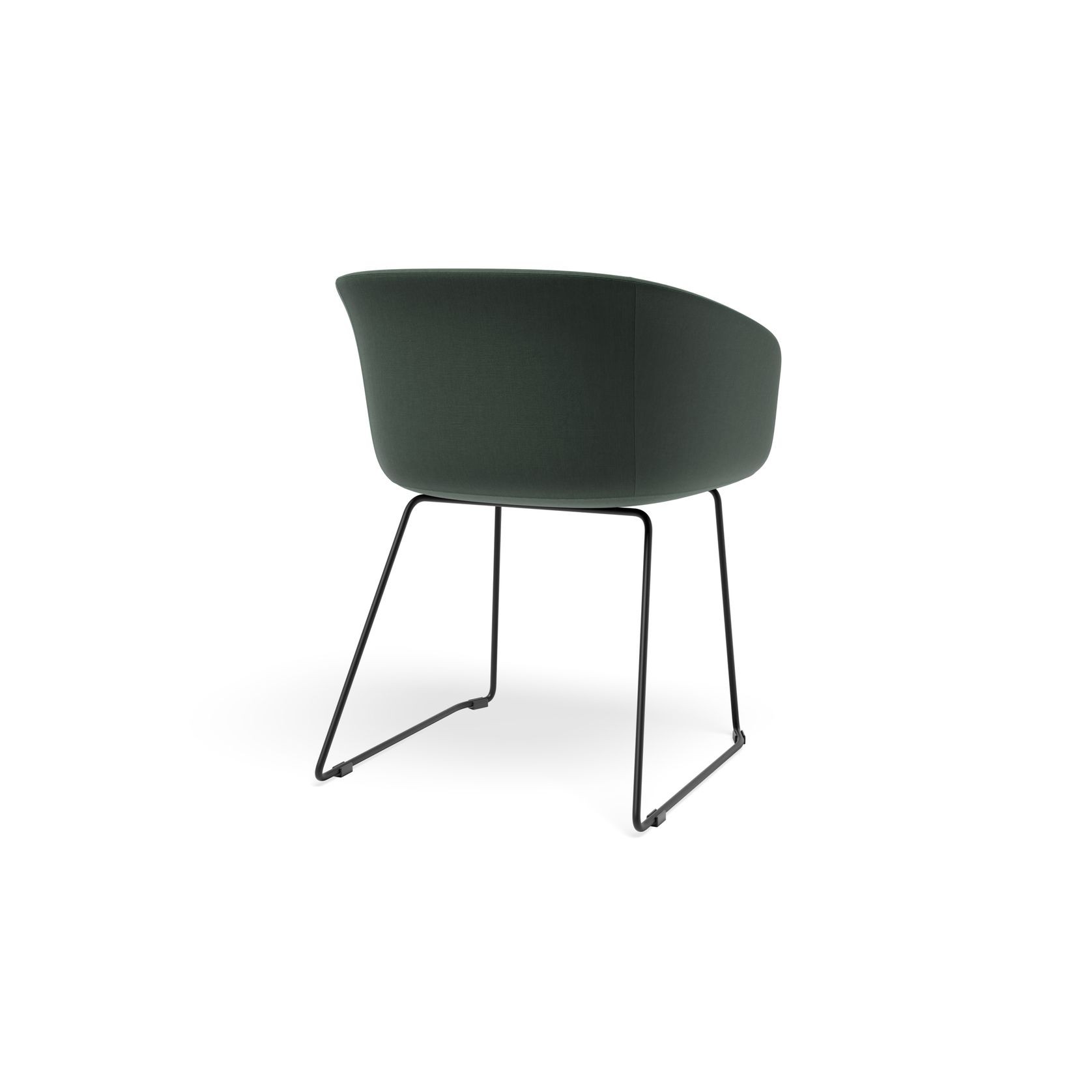 Lonsdale Arm Chair -  Black Sled - Green Fabric gallery detail image
