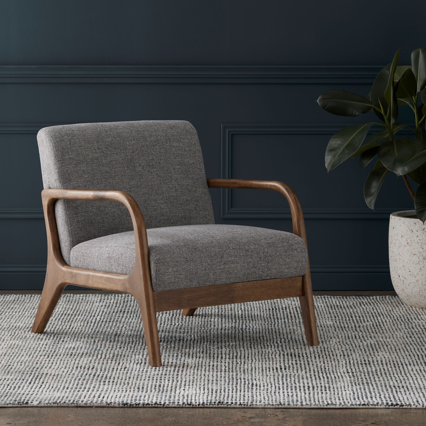 Paris Grey Occasional Chair | Walnut | Hardwood Frame gallery detail image