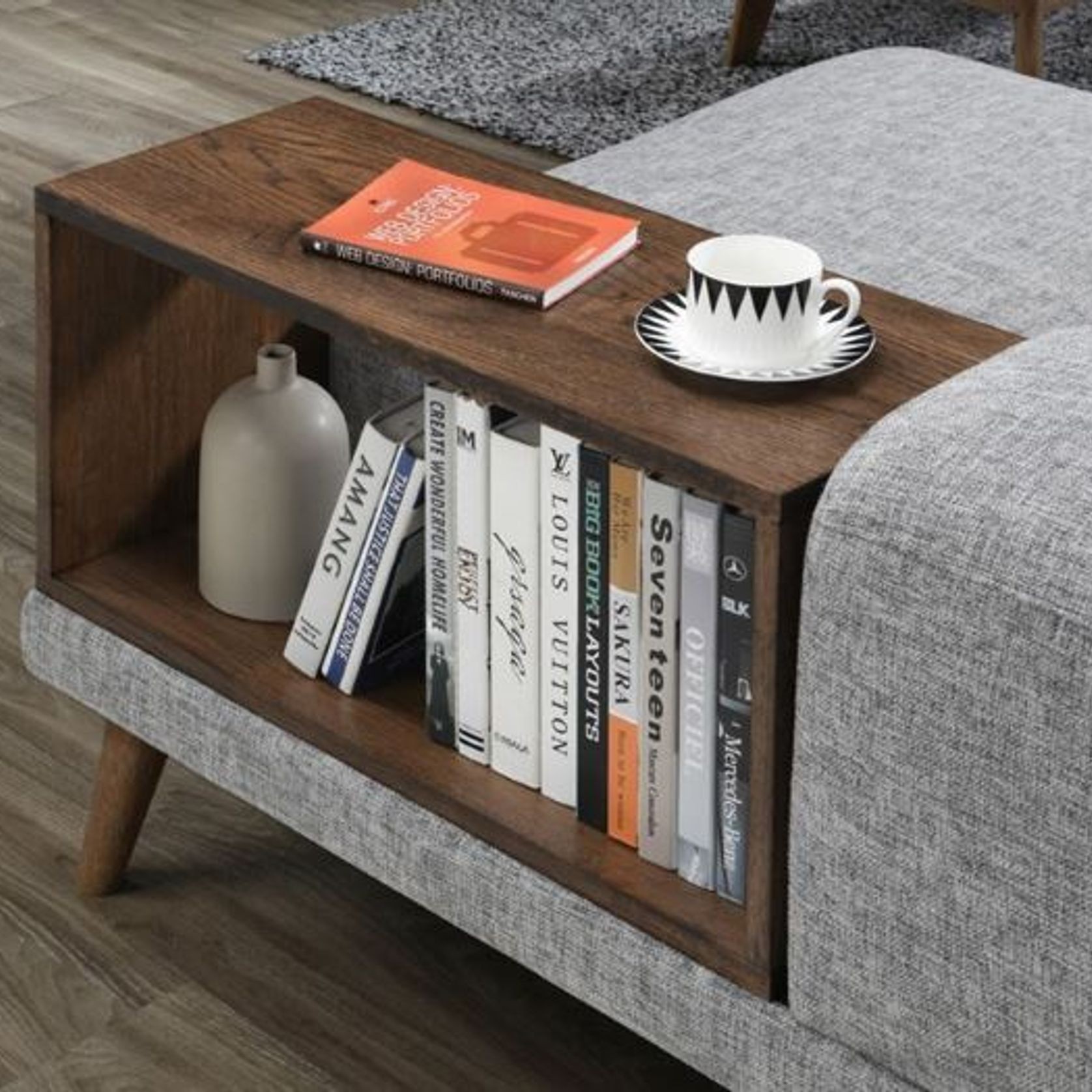 Paris Modular Sofa Series | U-Shape Sofa with Chaise | Grey Fabric gallery detail image