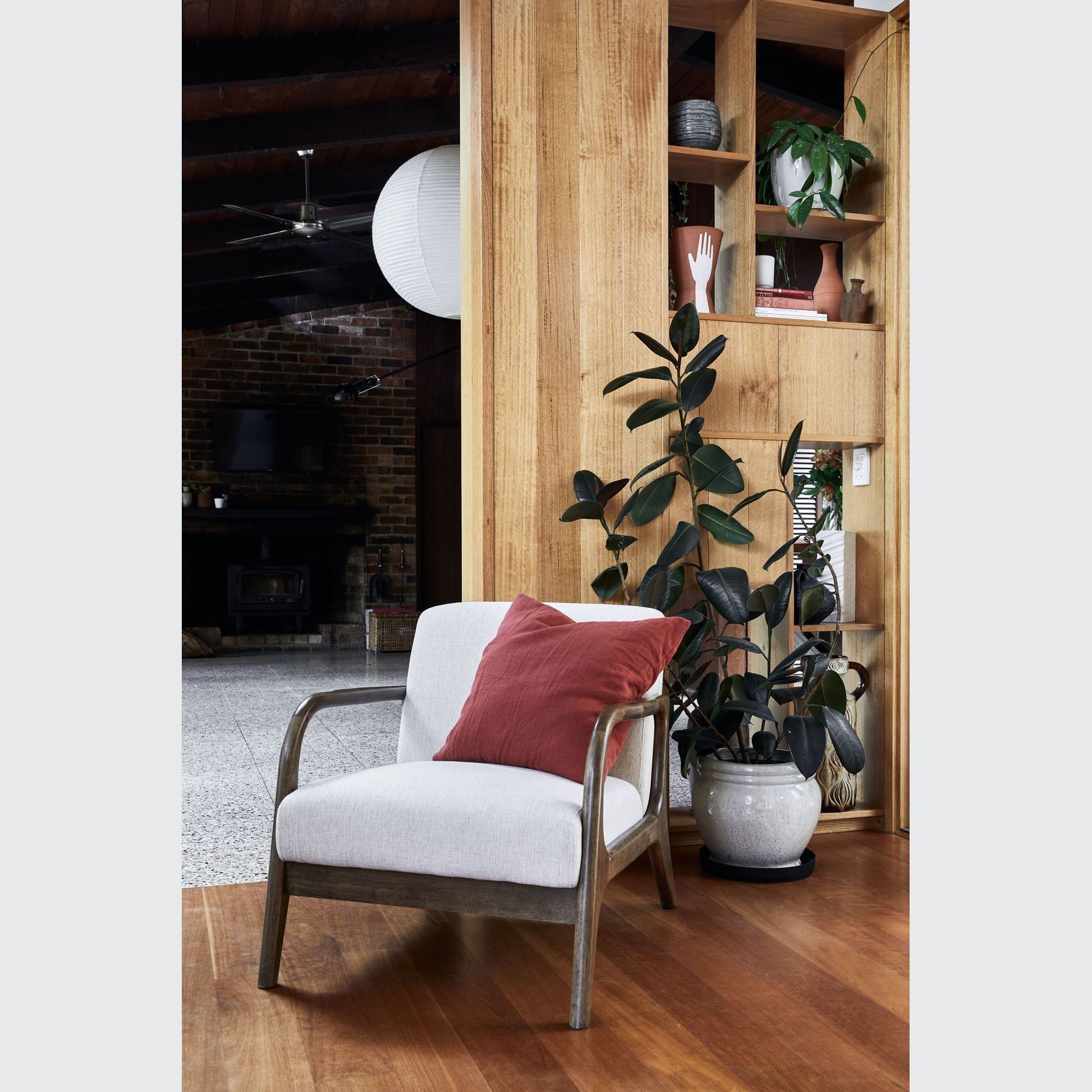 Paris Beige Occasional Chair | Walnut | Hardwood Frame gallery detail image