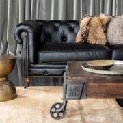 Stanhope Italian Leather Chesterfield - 2 Seater Onyx gallery detail image