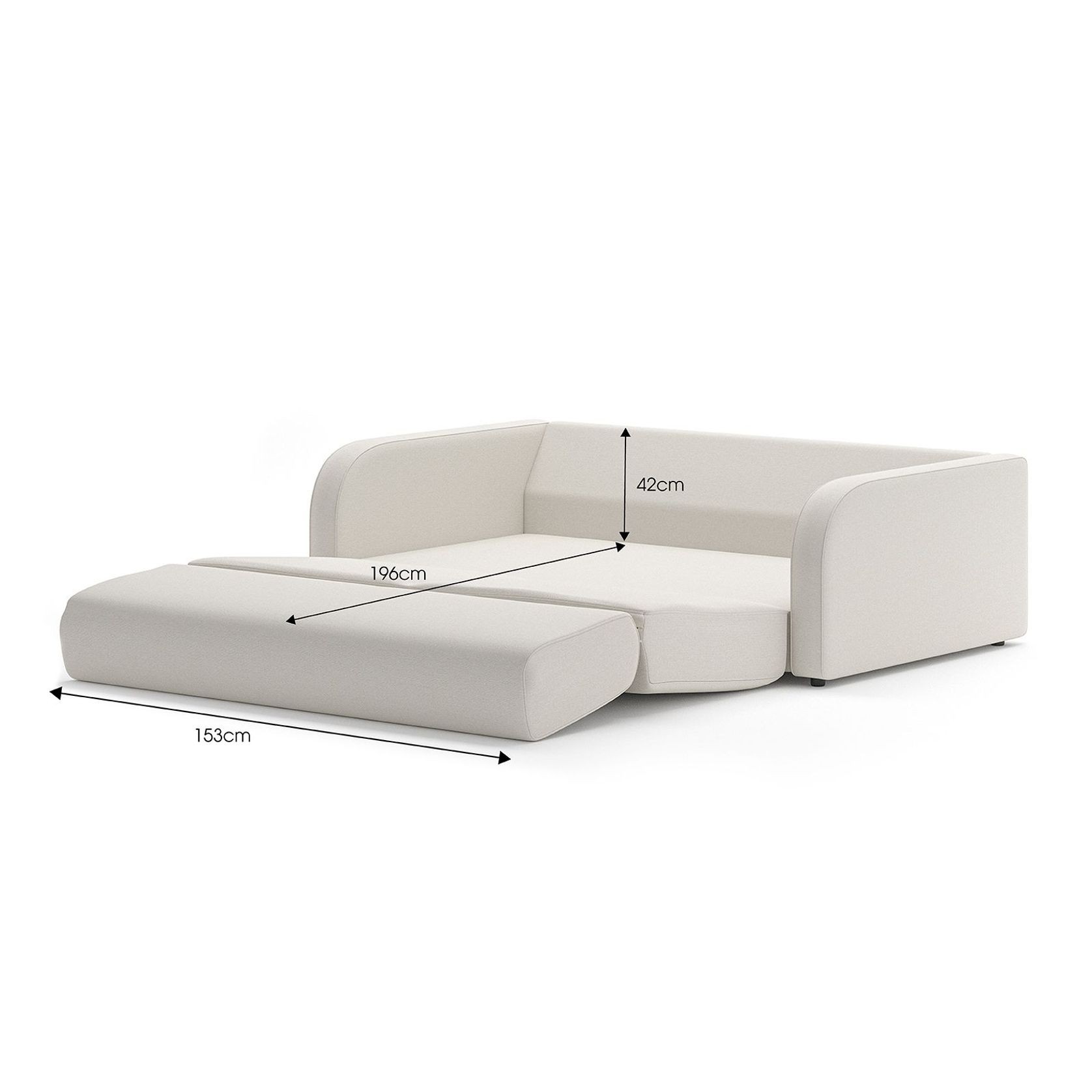 Doze 2.5 Seater Double Sofa Bed | Cosmic Latte gallery detail image