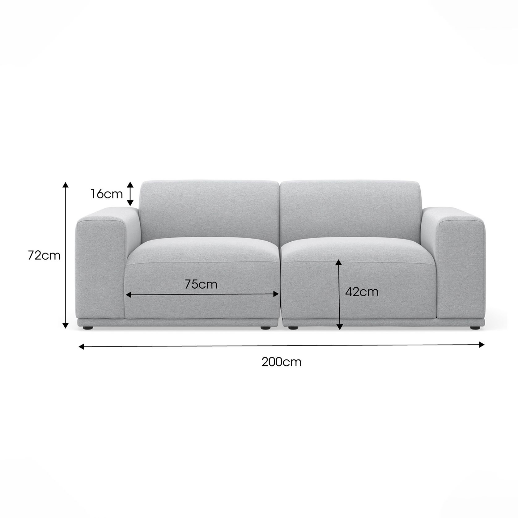 Bailey 2.5 Seater Modular Sofa | Cloud Grey gallery detail image