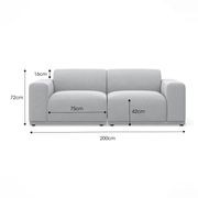 Bailey 2.5 Seater Modular Sofa | Cloud Grey gallery detail image