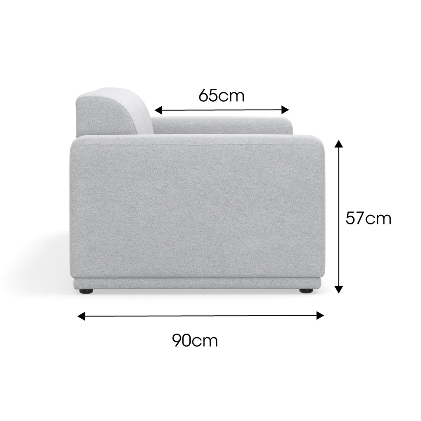 Bailey 2.5 Seater Modular Sofa | Cloud Grey gallery detail image