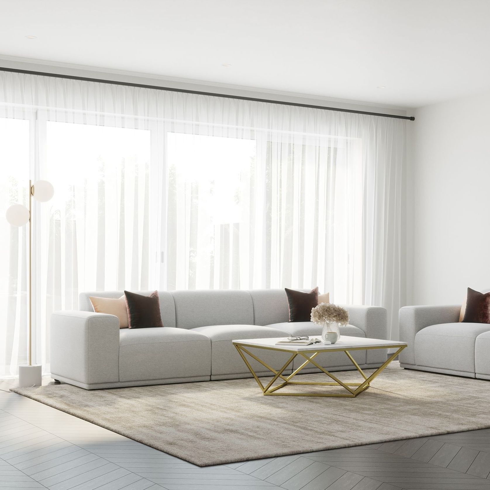 Bailey 3.5 Seater Modular Sofa | Cloud Grey gallery detail image