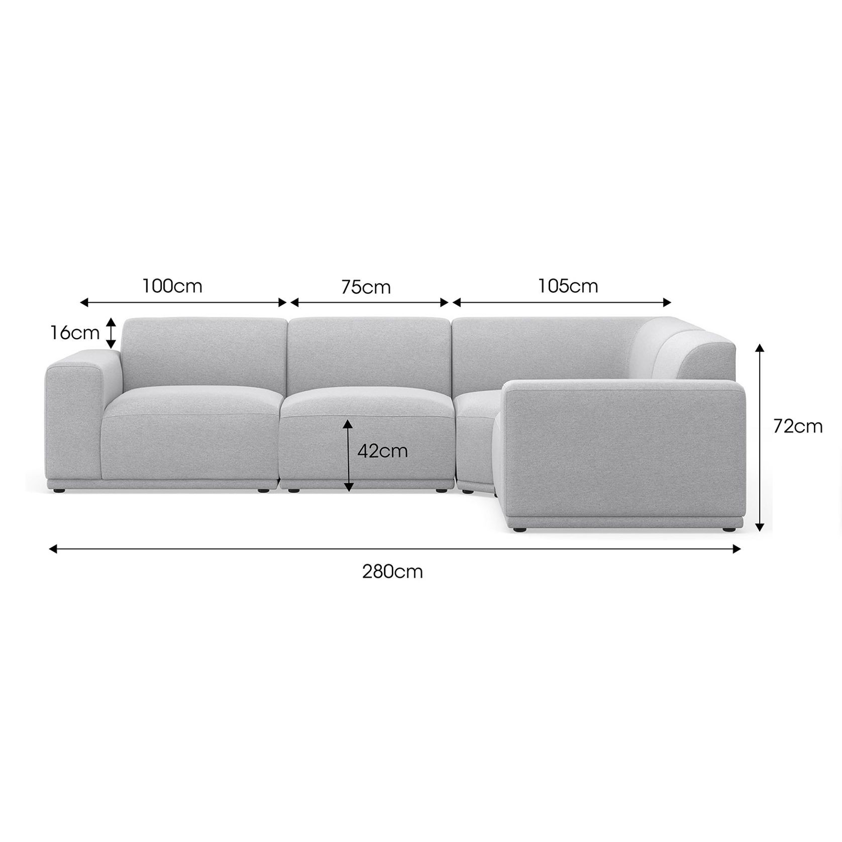 Bailey Corner Modular Sofa | Cloud Grey gallery detail image