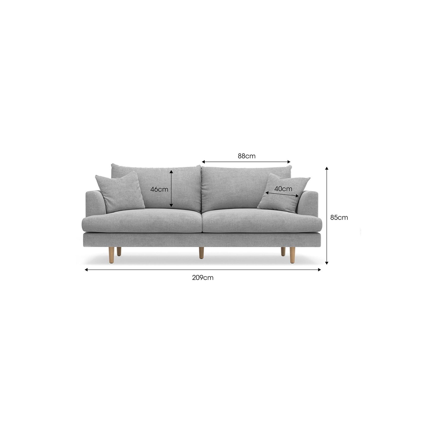Byron 3 Seater Sofa | Dove Grey gallery detail image