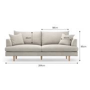 Byron 3 Seater Sofa | Oatmeal Cream gallery detail image