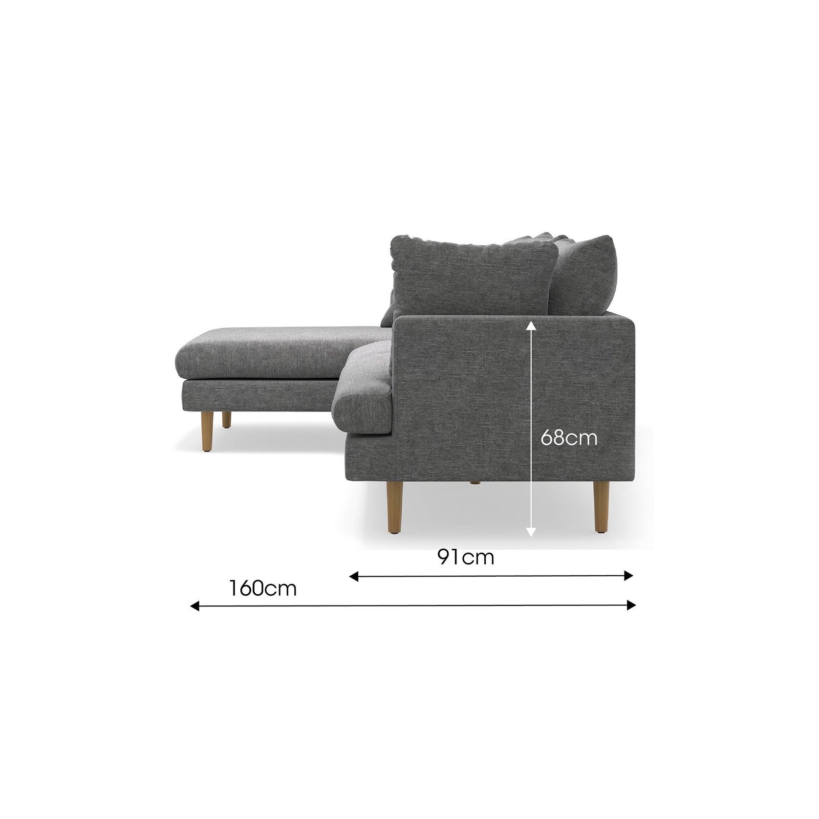 Byron Modular Sofa with Chaise | Anthracite Charcoal gallery detail image