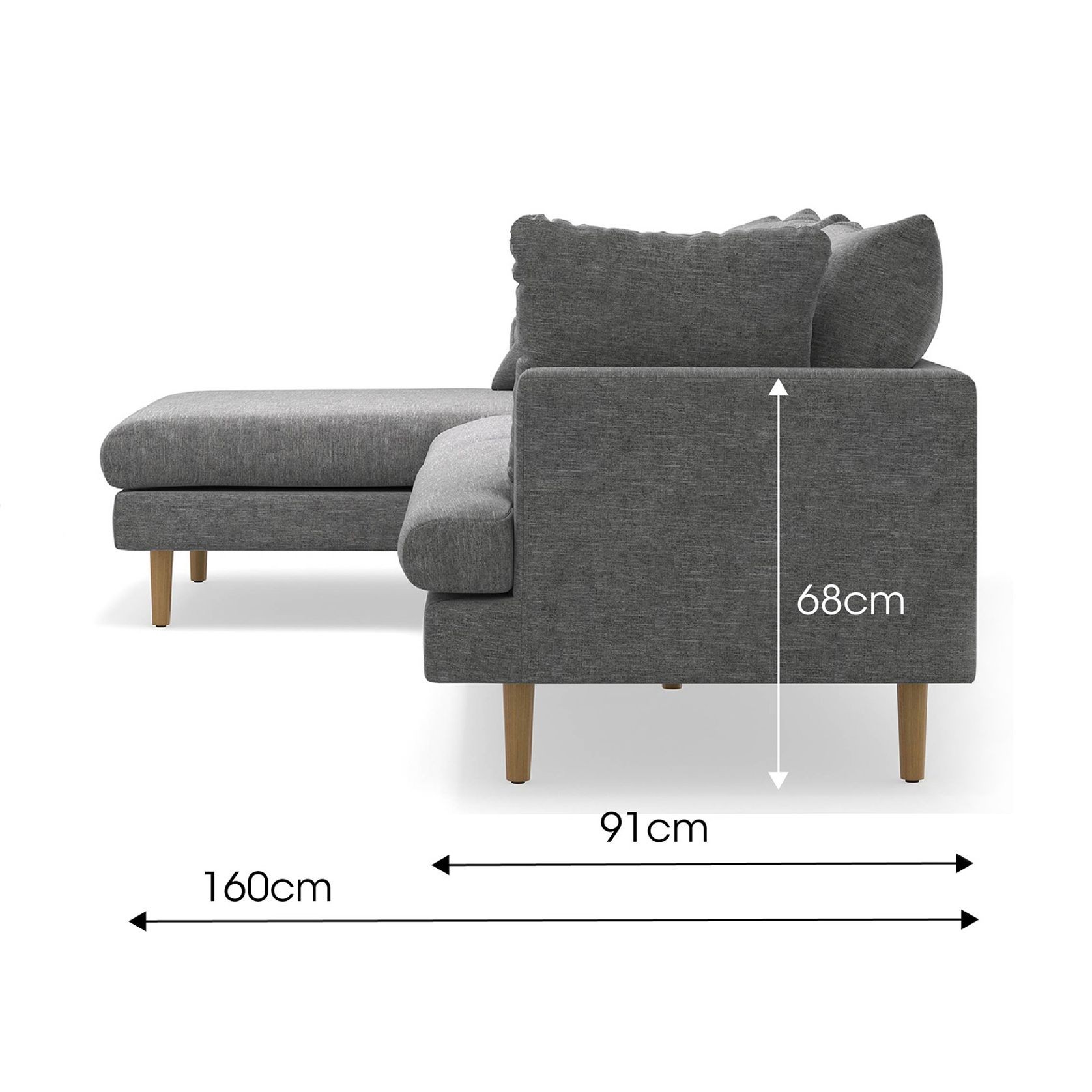 Byron Modular Sofa with Chaise | Anthracite Charcoal gallery detail image