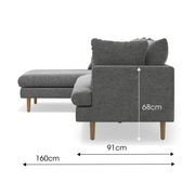 Byron Modular Sofa with Chaise | Anthracite Charcoal gallery detail image