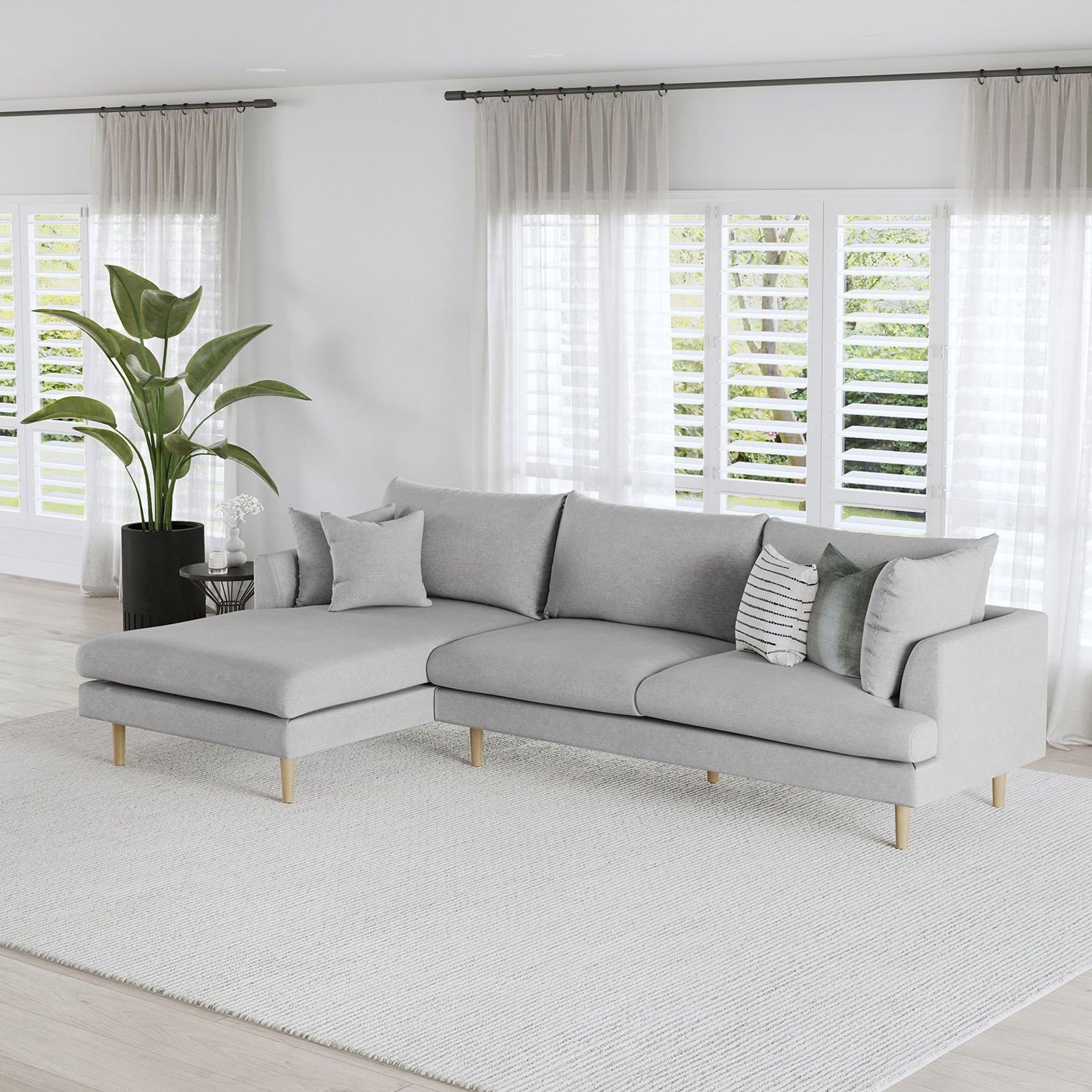 Byron Modular Sofa with Chaise | Dove Grey gallery detail image