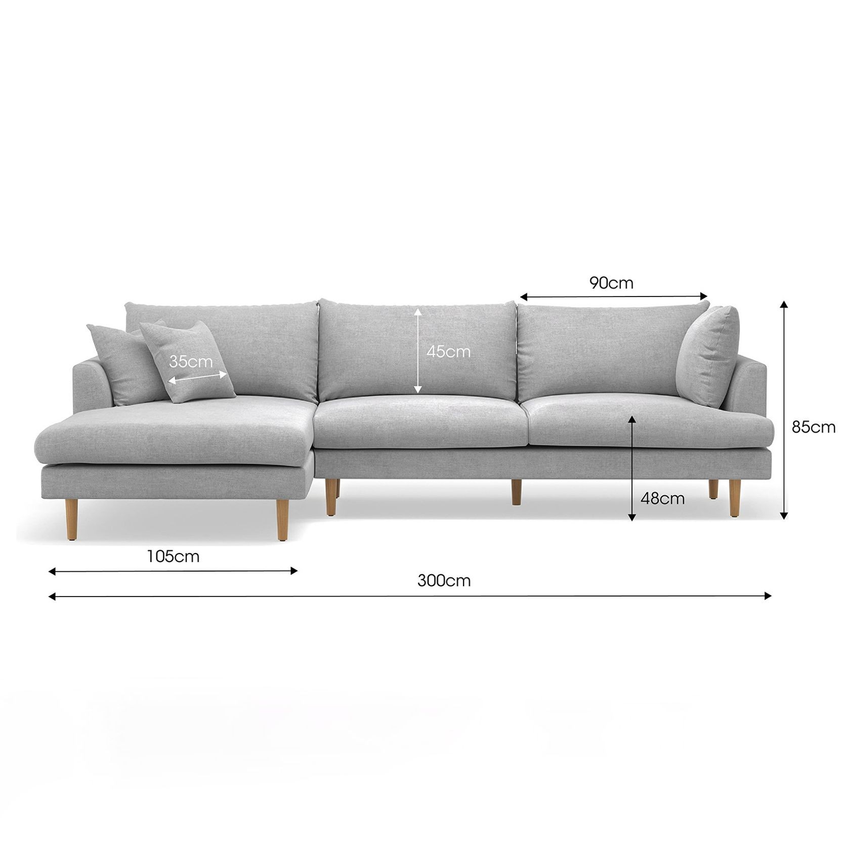 Byron Modular Sofa with Chaise | Dove Grey gallery detail image