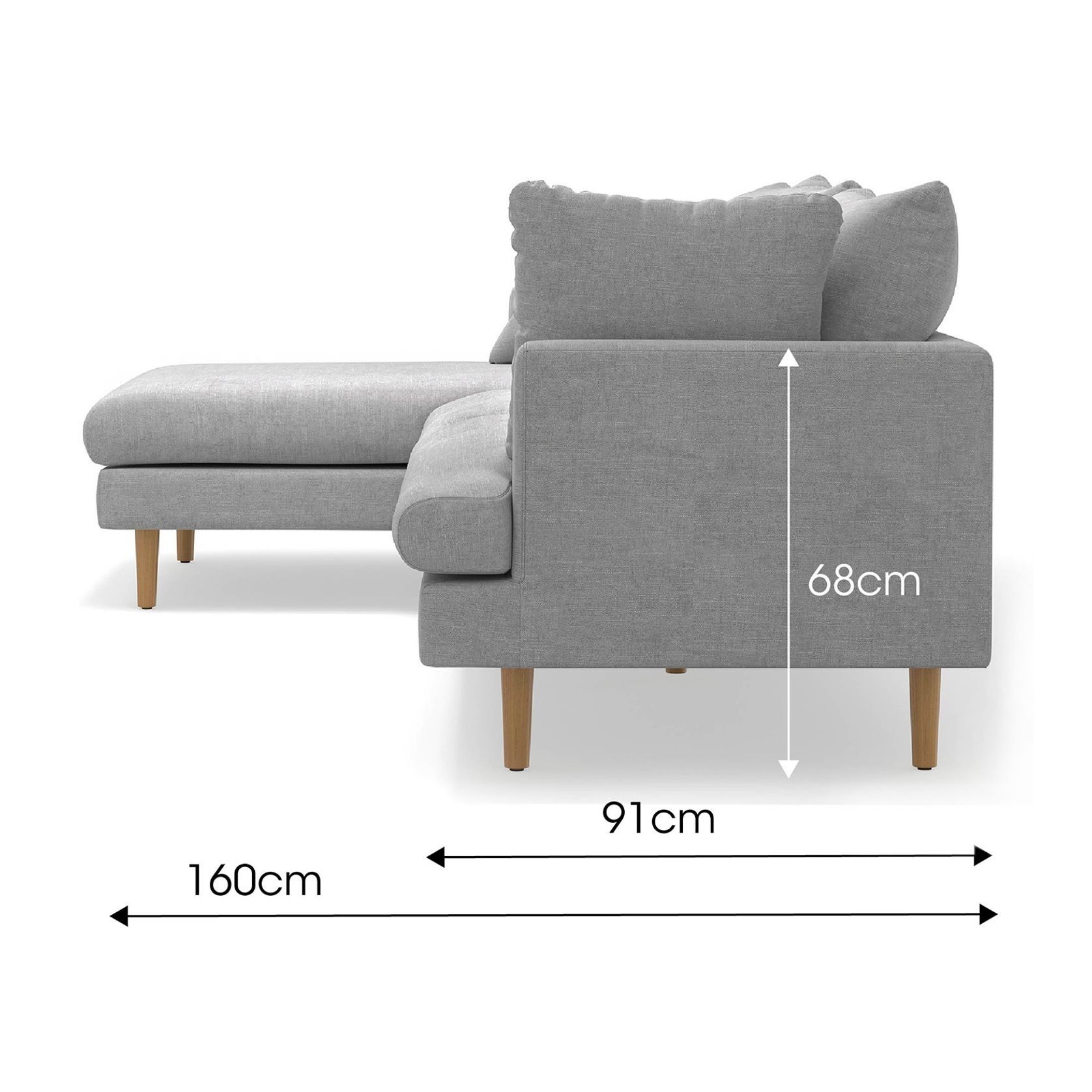Byron Modular Sofa with Chaise | Dove Grey gallery detail image