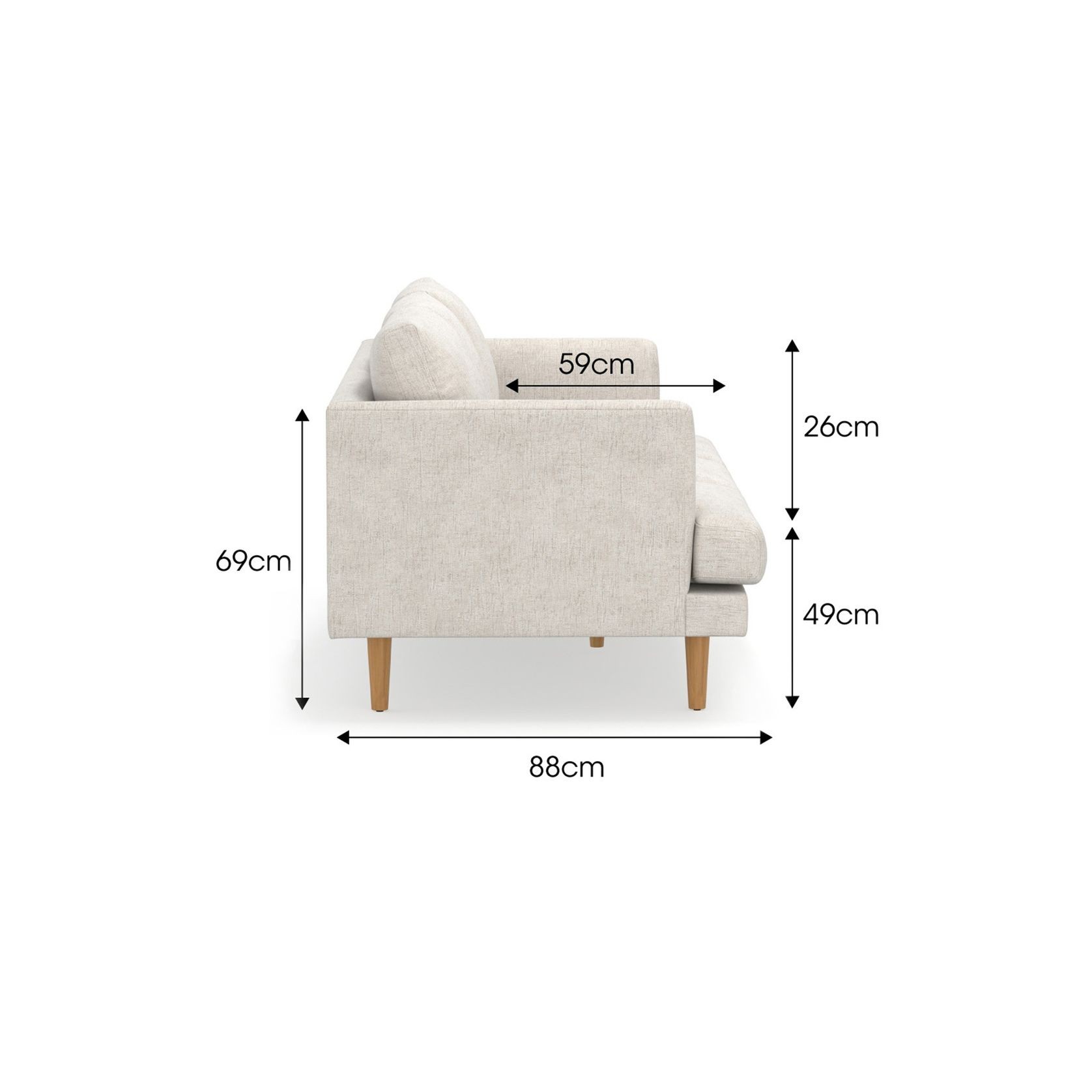 Jaspa 3 Seater Sofa | Biscuit Linen gallery detail image