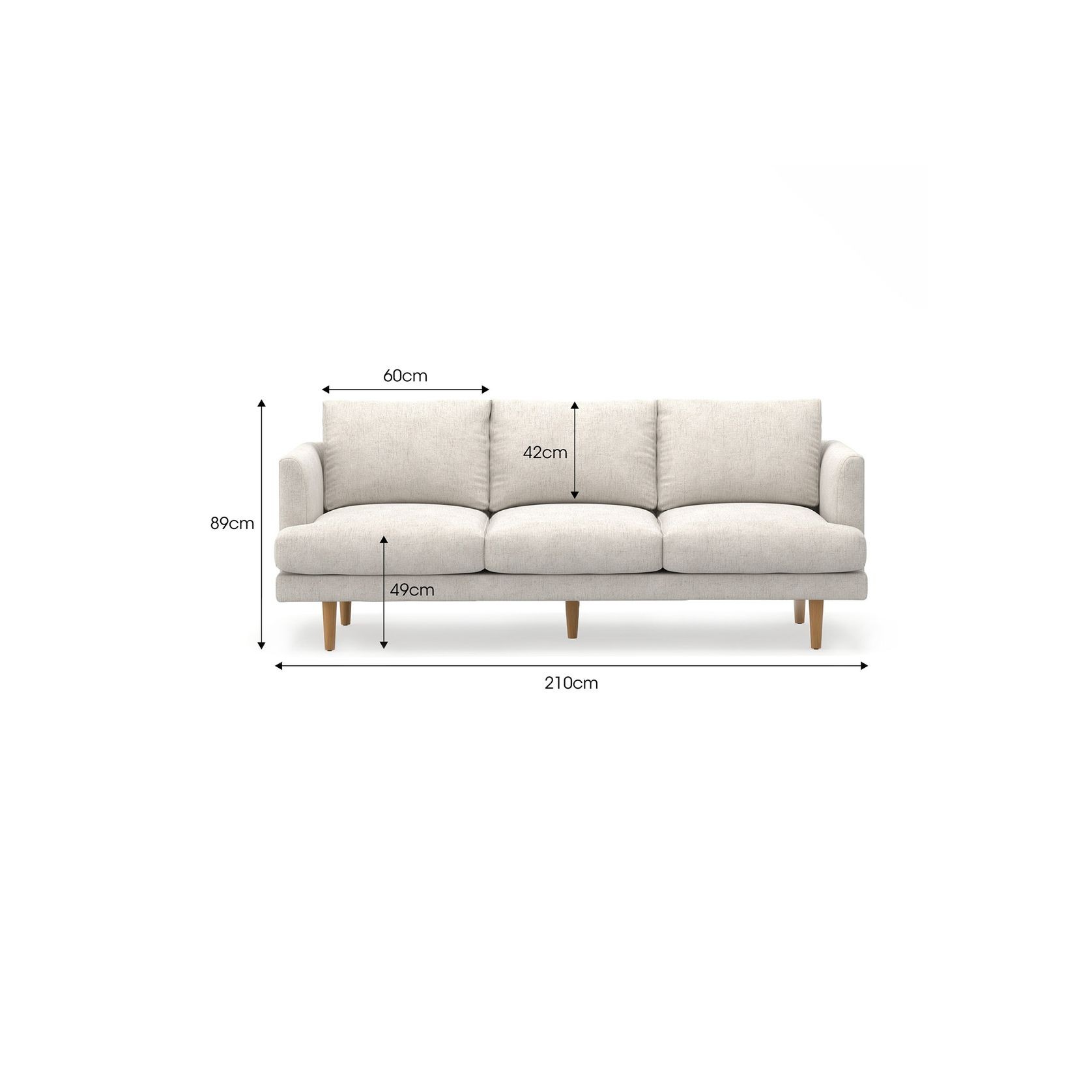 Jaspa 3 Seater Sofa | Biscuit Linen gallery detail image