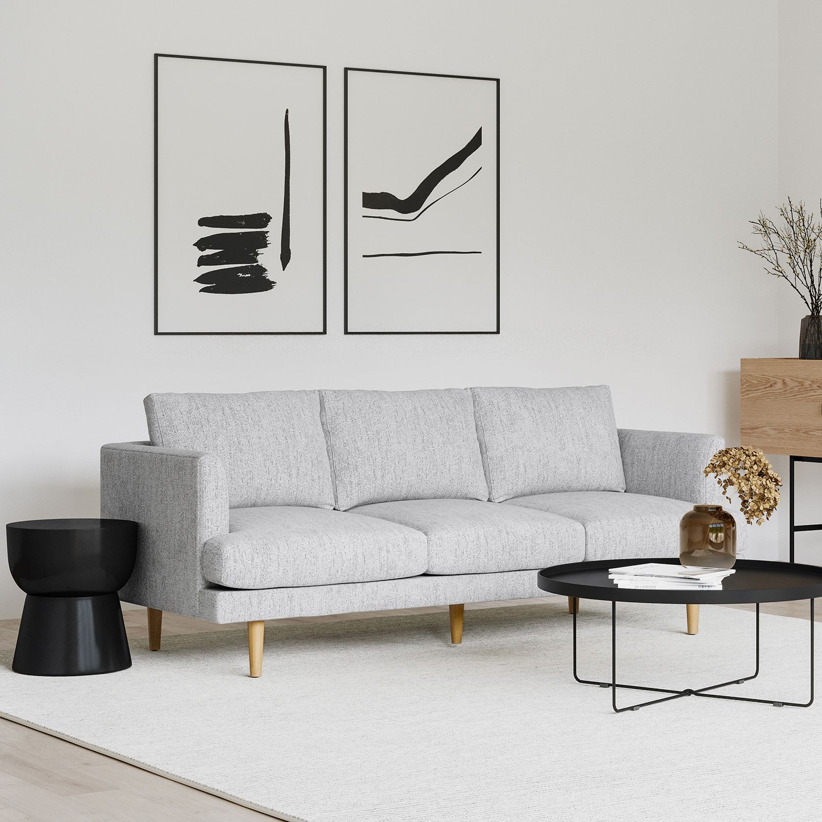 Jaspa 3 Seater Sofa | Granite Grey gallery detail image