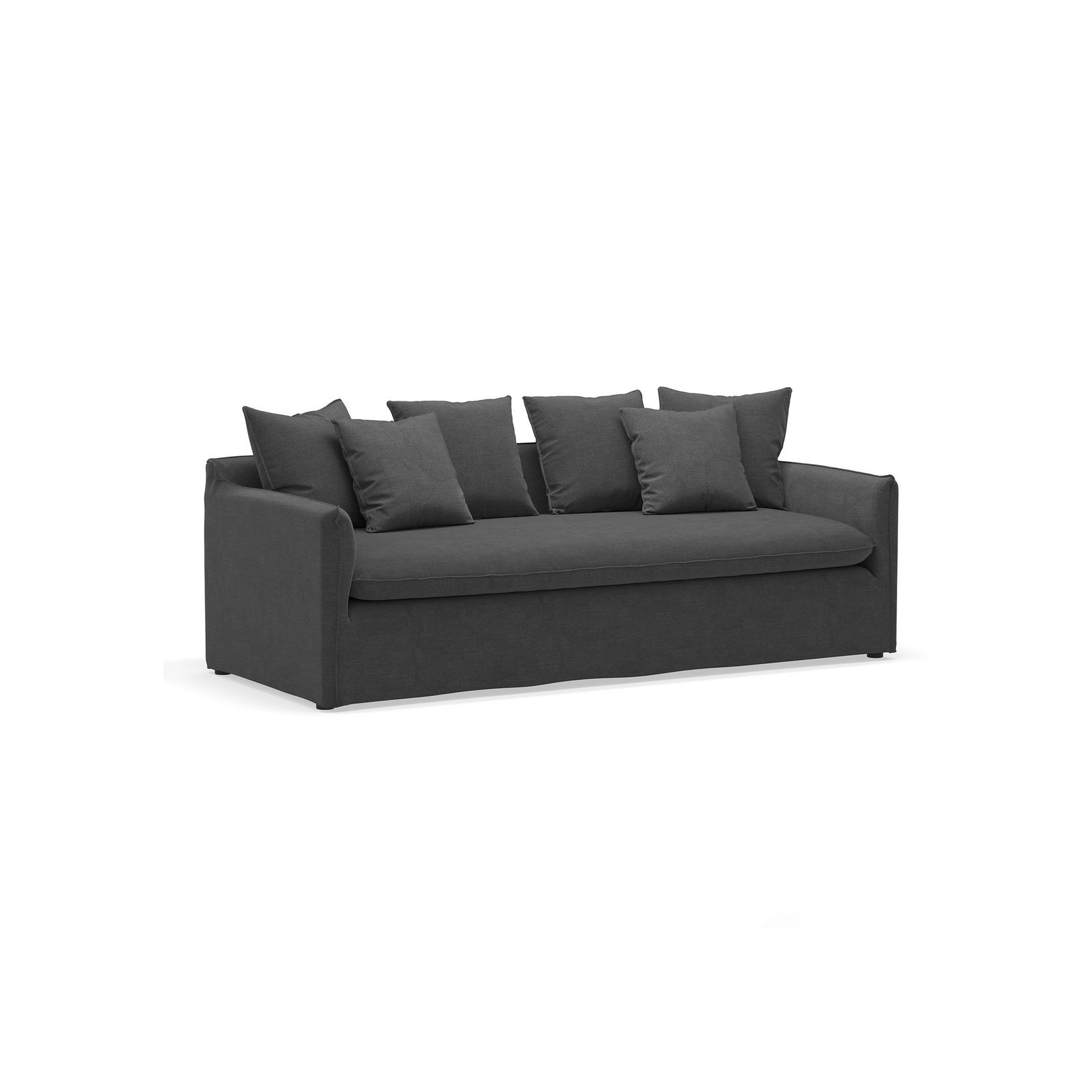 Palms 3 Seater Slip Cover Sofa | Graphite Charcoal gallery detail image