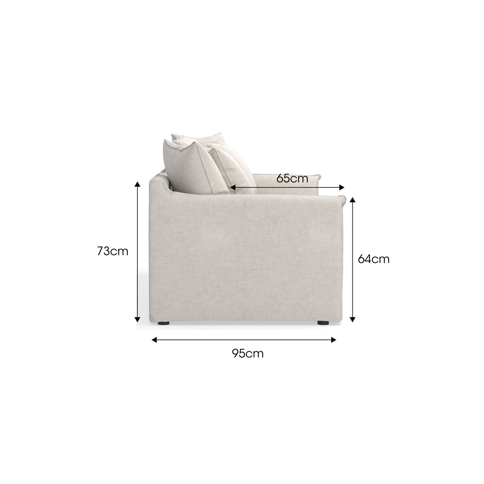 Palms 3 Seater Slip Cover Sofa | Natural Linen gallery detail image