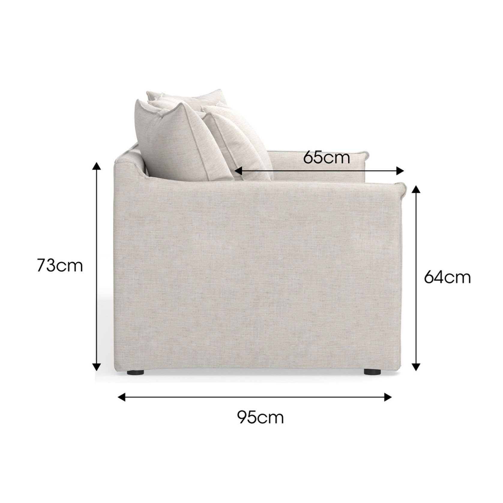 Palms 3 Seater Slip Cover Sofa | Natural Linen gallery detail image