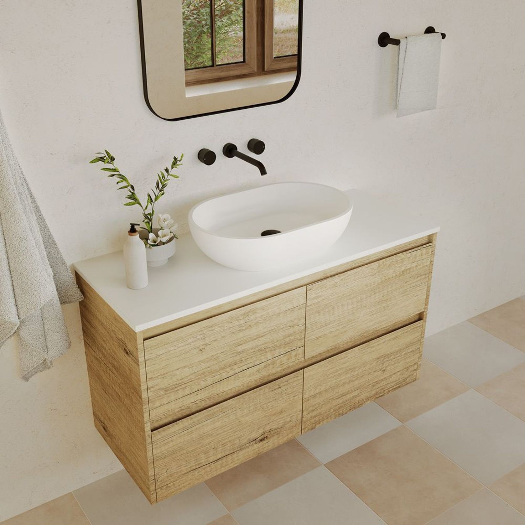 Pure White Solid Surface Top, Rectangular Full Depth gallery detail image